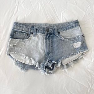 CARMAR Patchwork low rise denim jean shorts